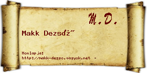 Makk Dezső névjegykártya
