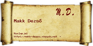 Makk Dezső névjegykártya